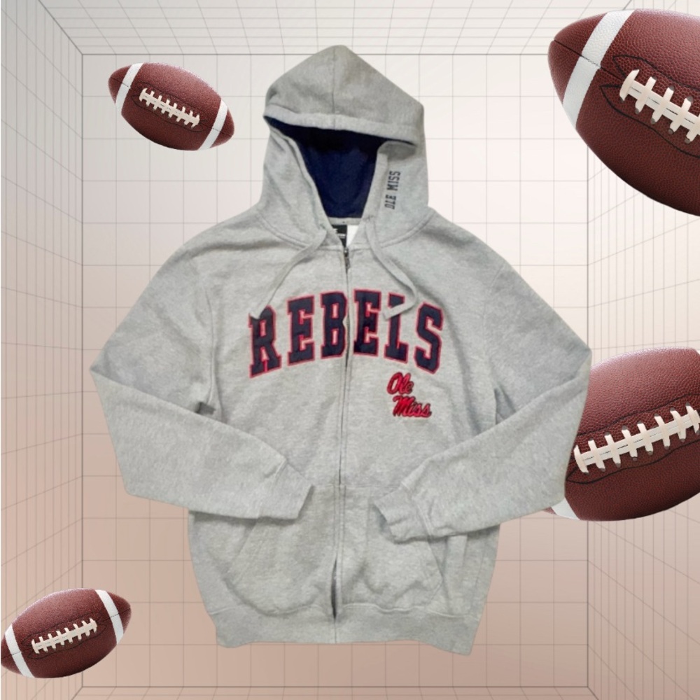 Colosseum OLE MISS Rebels gray jacket men’s size medium